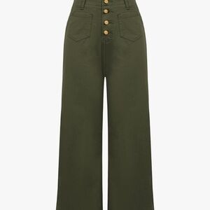 Wide Leg Olive Green Pants